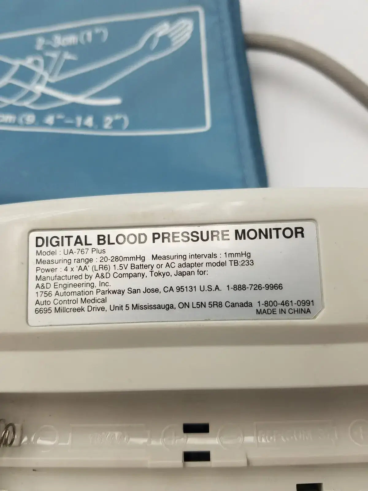 Life Source Digital Blood Pressure Monitor Model UA-767 Plus