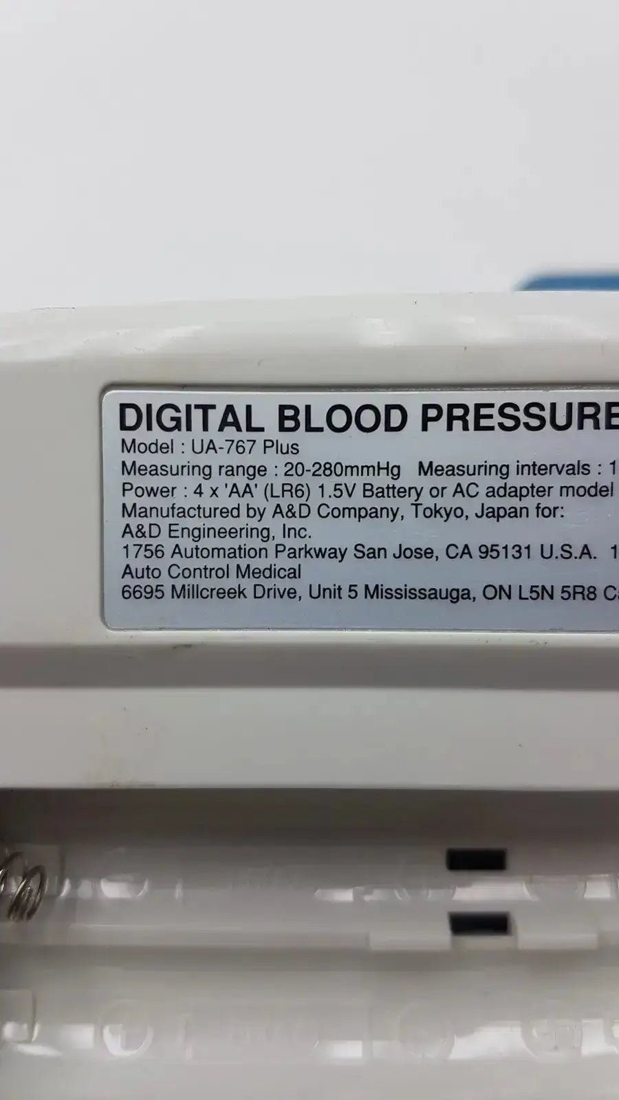 White life source digital blood pressure monitor ua-767 plus with labeled specifications for accurate home use