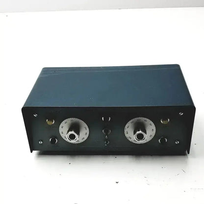 Black metal LKB Cryokit control unit with two silver rotary dials and labeled knobs cat no 14803 serial no 288