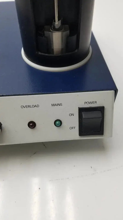 Lkb wallac 1250 luminometer hospital surplus with blue white body black cylindrical top and overload mains power indicators
