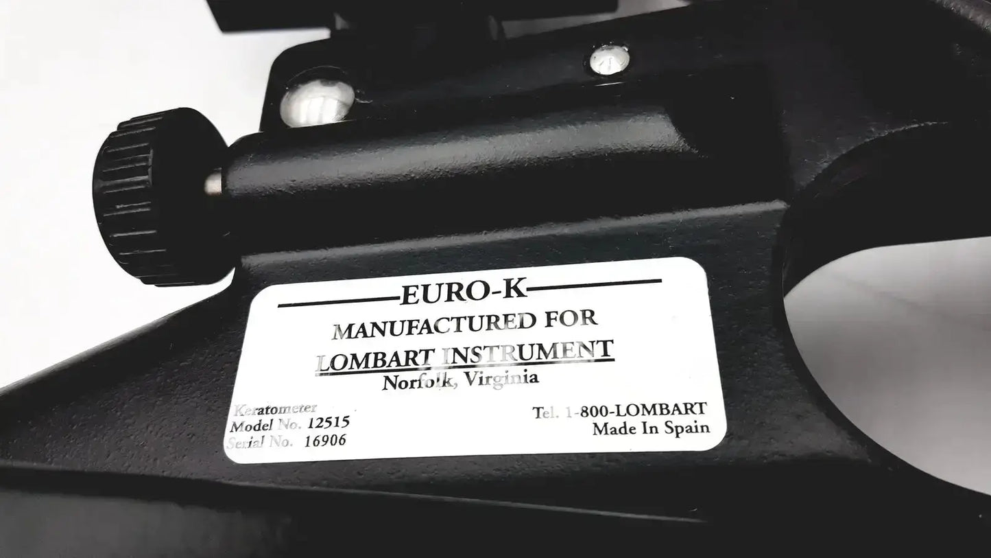 Black lombart instrument keratometer model 12515 with matte finish and white label showing model number 12515