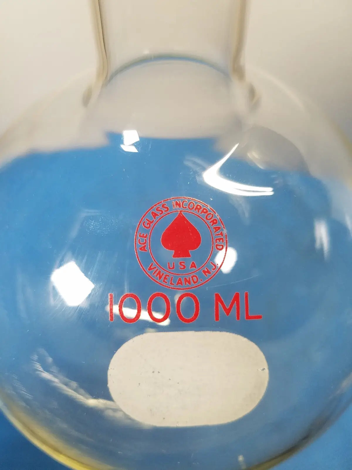 Long Neck Round Bottom Flask – Borosilicate Glass Laboratory Vessel (Vintage) - Glassware