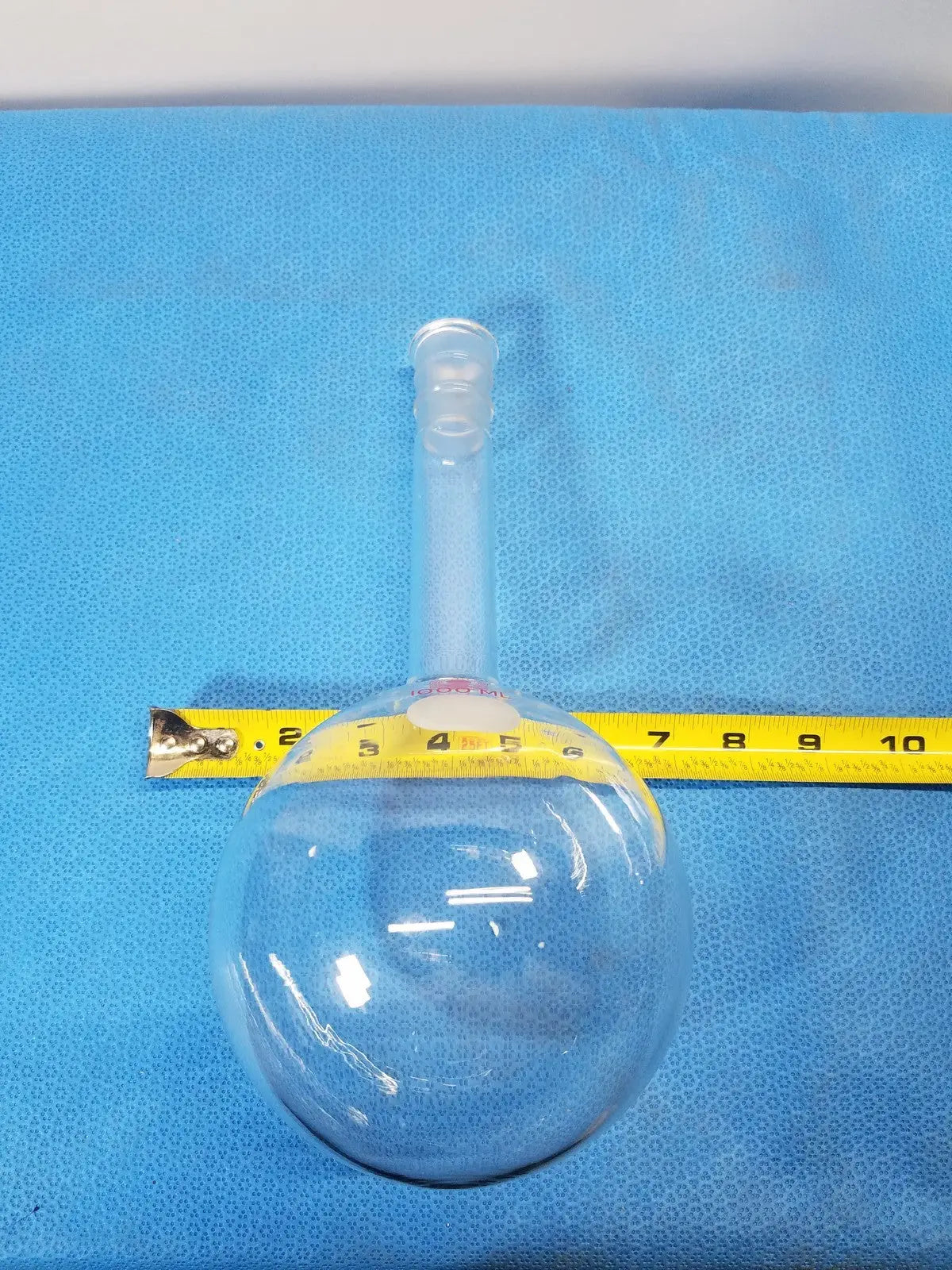 Long Neck Round Bottom Flask – Borosilicate Glass Laboratory Vessel (Vintage) - Glassware