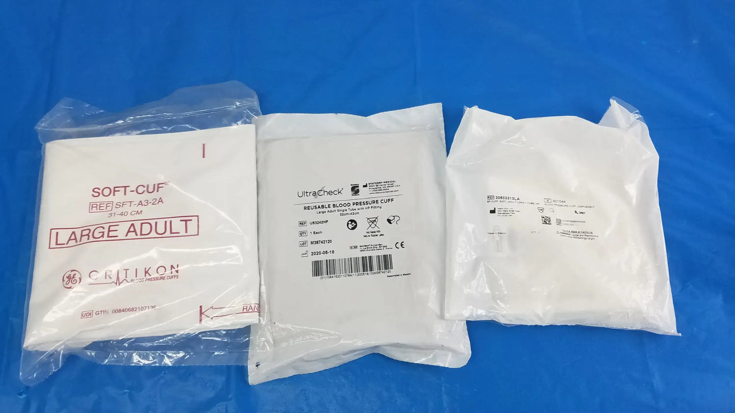 Lot - 3 Critikon Ultracheck and Welch Allyn Disposable Blood Pressure Cuffs