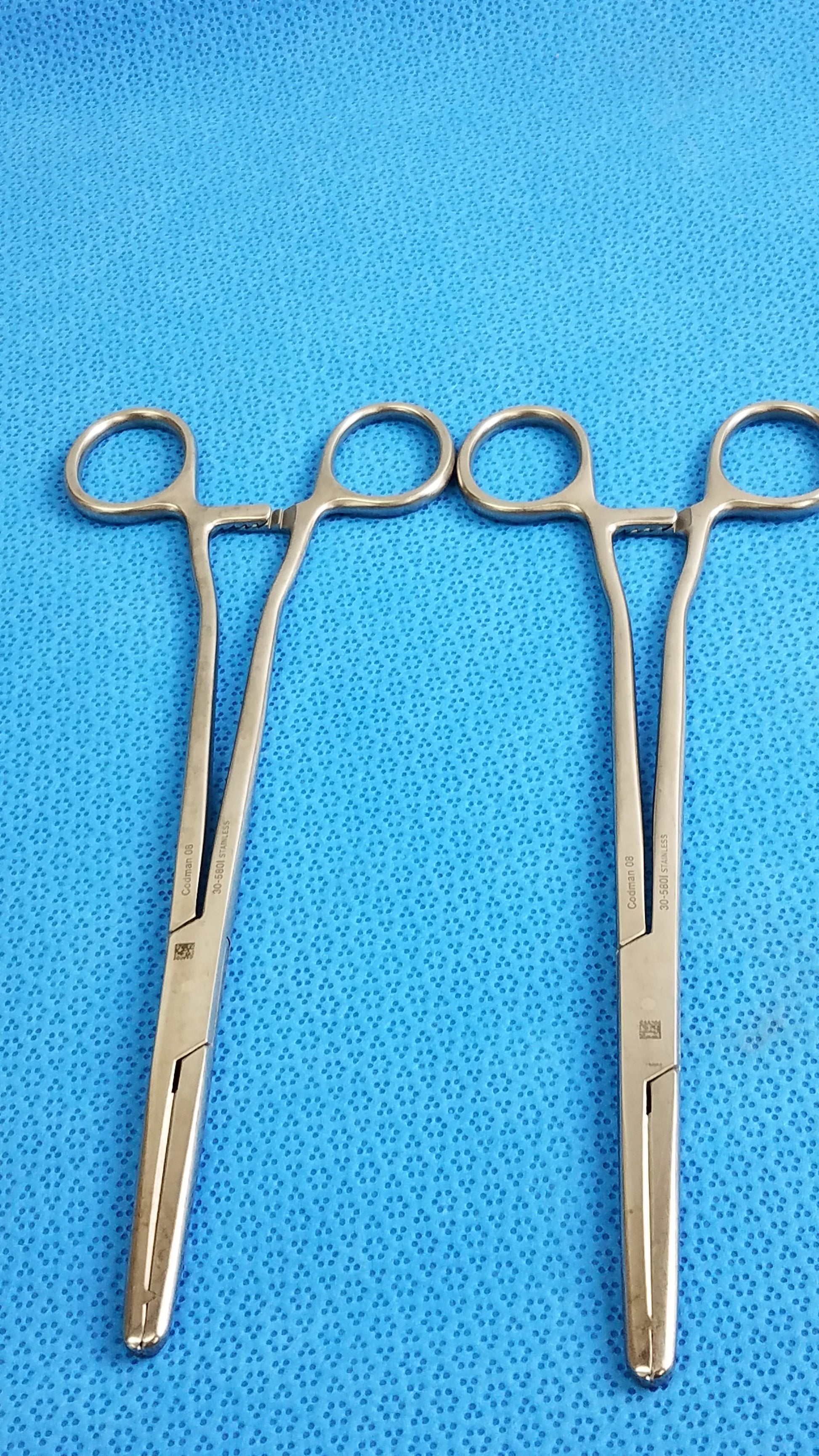 Lot of 2 Codman 30-5801 Straight Ballantine Hysterectomy Forceps