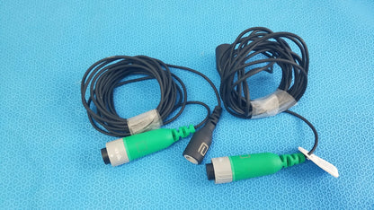 Lot of 2 D-ENS-SUP-Q-CBL EnSite X EP system catheter connector cables with black and green coils and durable plastic connectors for reuse medical equipment