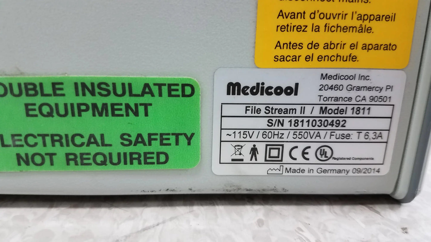 Lot of 2 medicool 1811 file stream ii podiatry white double insulated medical equipment with safety labels