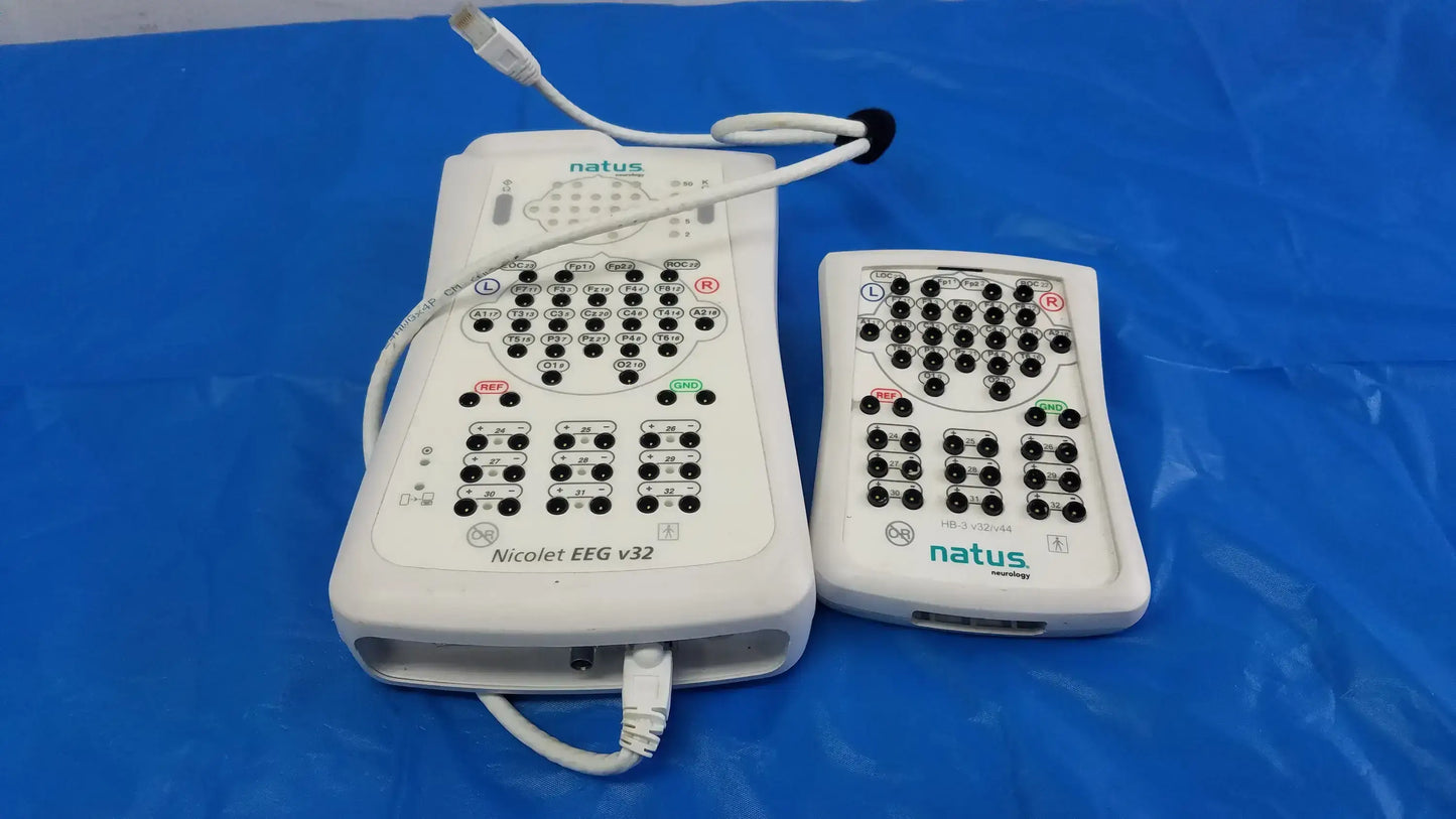 Lot of - 2 Natus Nicolet EEG v32 Amplifier System And HB-3 v32/44 Headbox - Diagnostic