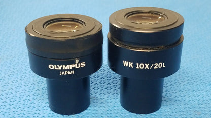 Lot of 2 Olympus WK 10x/20L Microscope Eyepieces