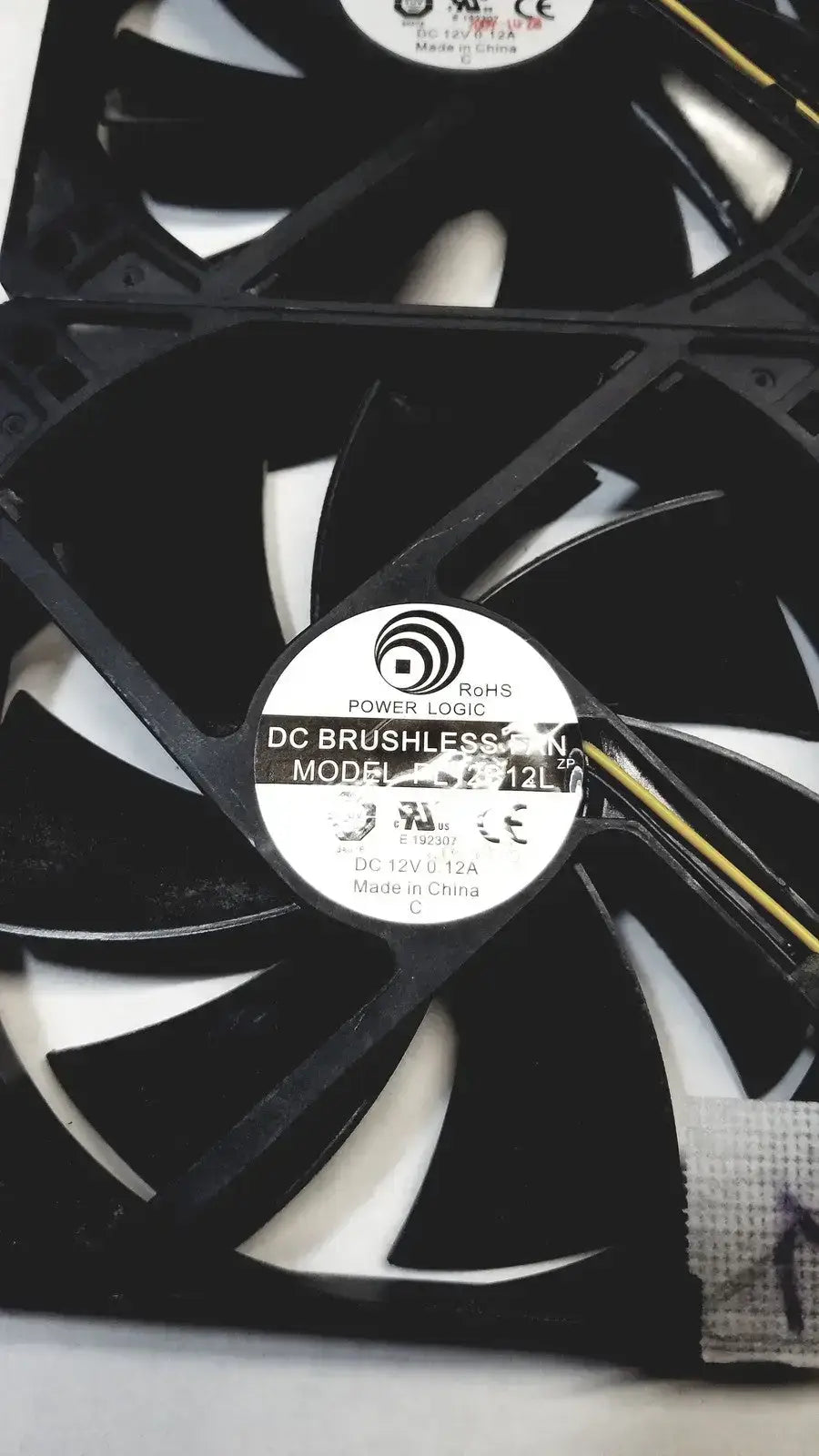 Lot of 2 Power Logic 12V DC Brushless Fan Model PL12B12L