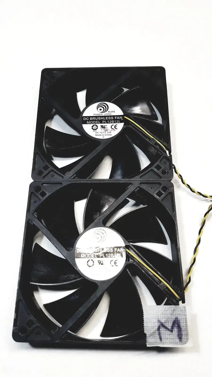 Lot of 2 Power Logic 12V DC Brushless Fan Model PL12B12L