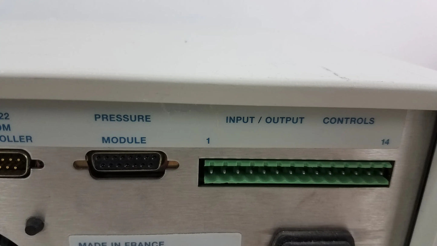 White industrial control panel with db9 port and i o connector on back of lot of 2 rainin hpXL solvent delivery system for buy used medical equipment