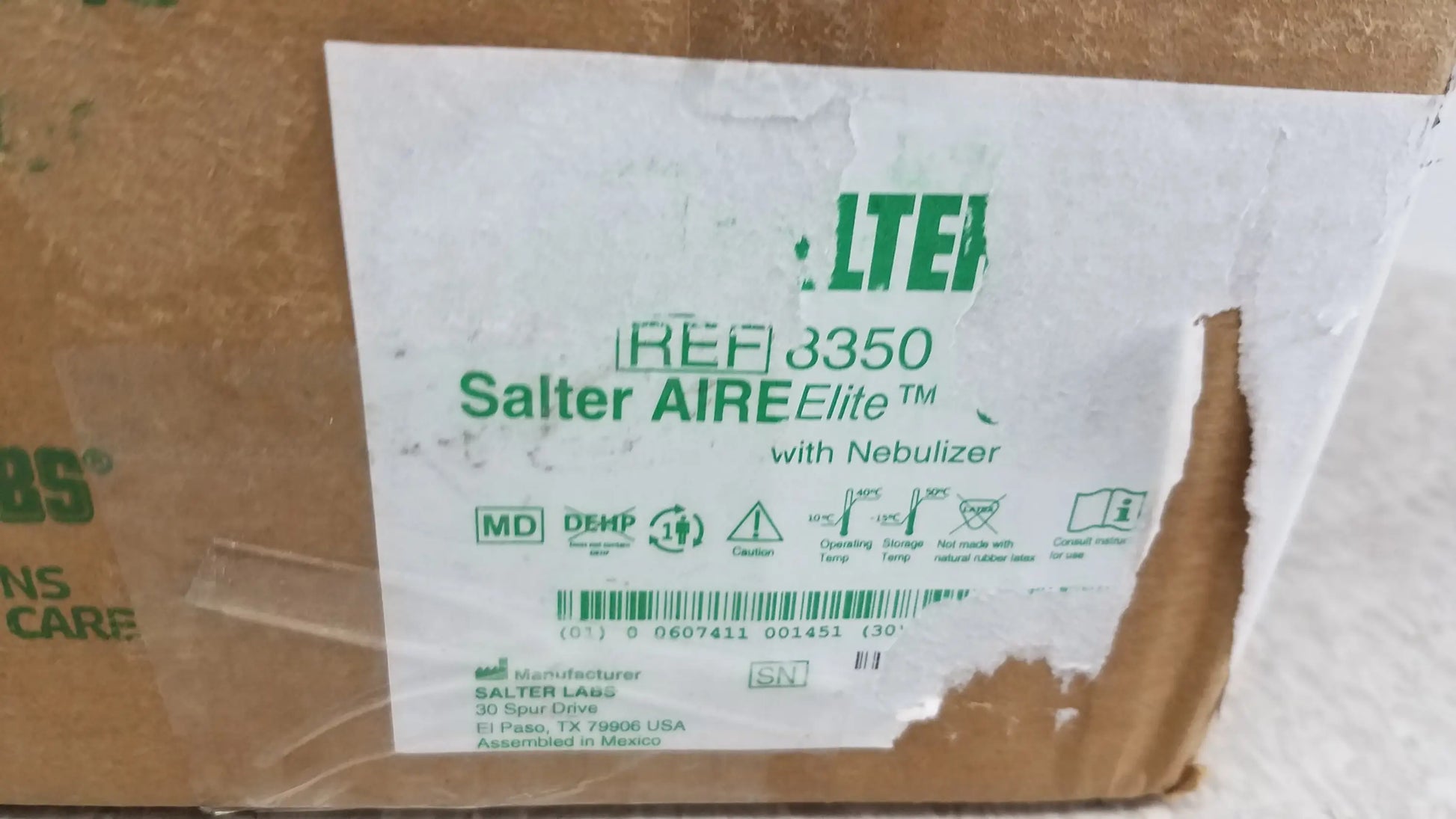 Salter aire elite™ nebulizer with compressor and mask in white used medical equipment for sale pre owned medical equipment