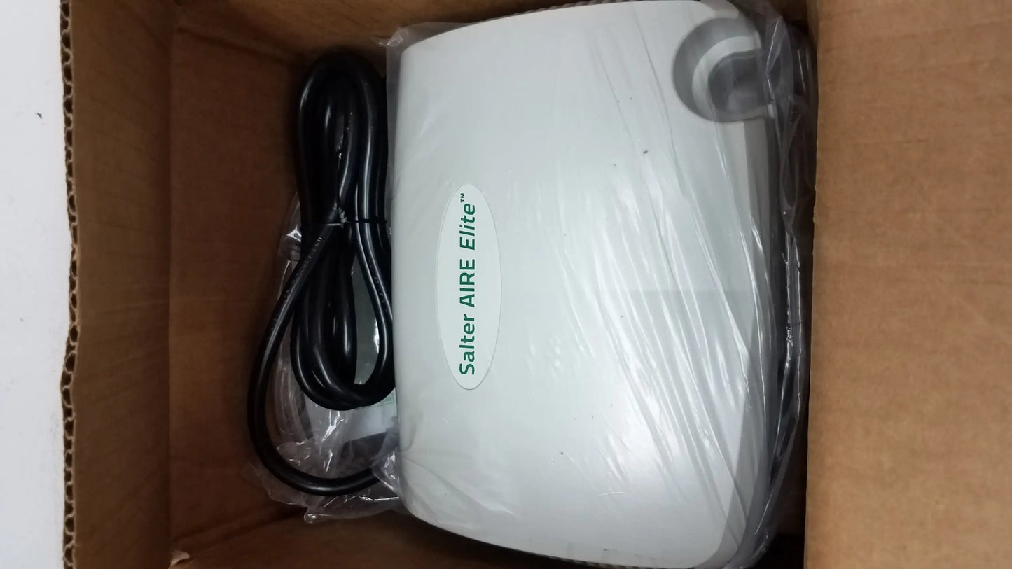 White salter aire elite air purifier with sleek rounded design and black power cord for buy used medical equipment
