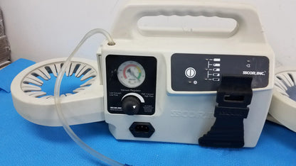 White plastic sicor inc portable aspirator from lot of 2 sscor 2314 duet portable aspirator medical equipment