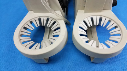 Lot of 2 SSCOR 2314 duet portable aspirator white plastic microscope stage clips with circular slotted design for medical equipment