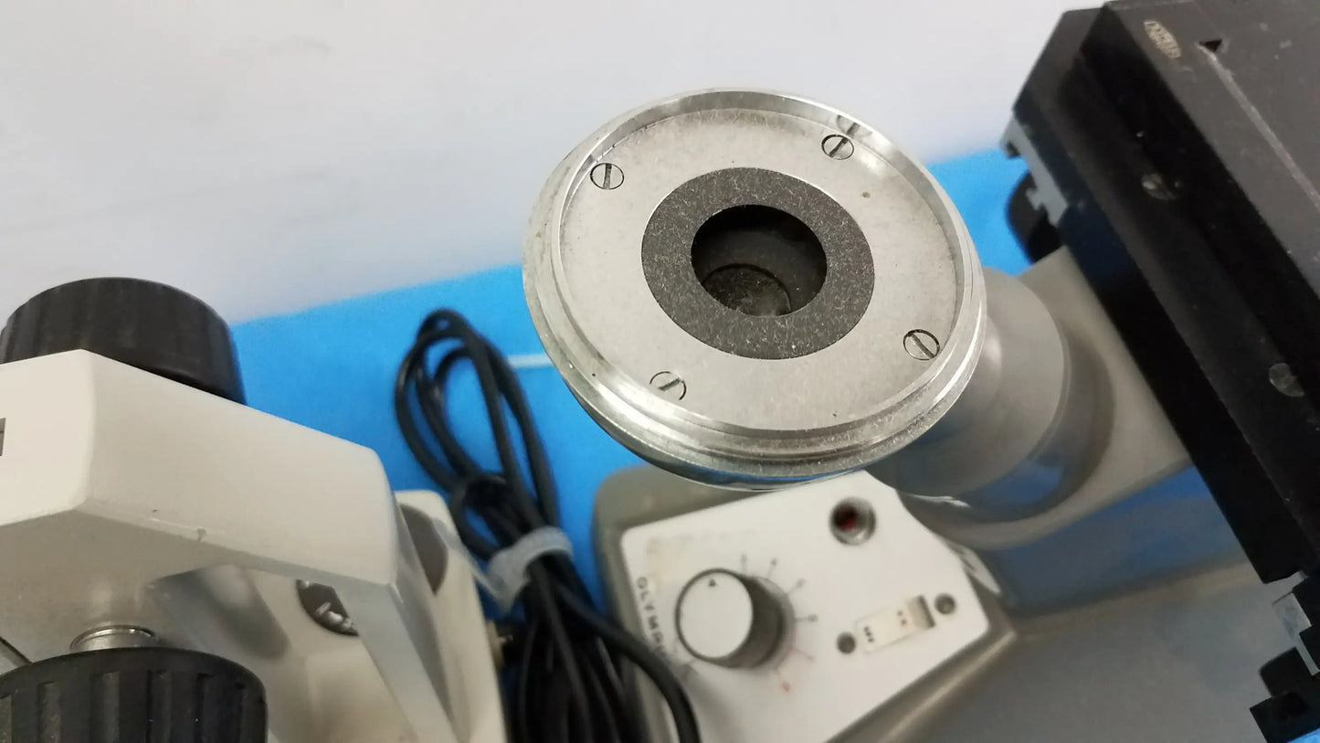 Silver metallic microscope eyepiece with black rubber ring and screws for lot of 2 stereo microscope with ck inverted binocular