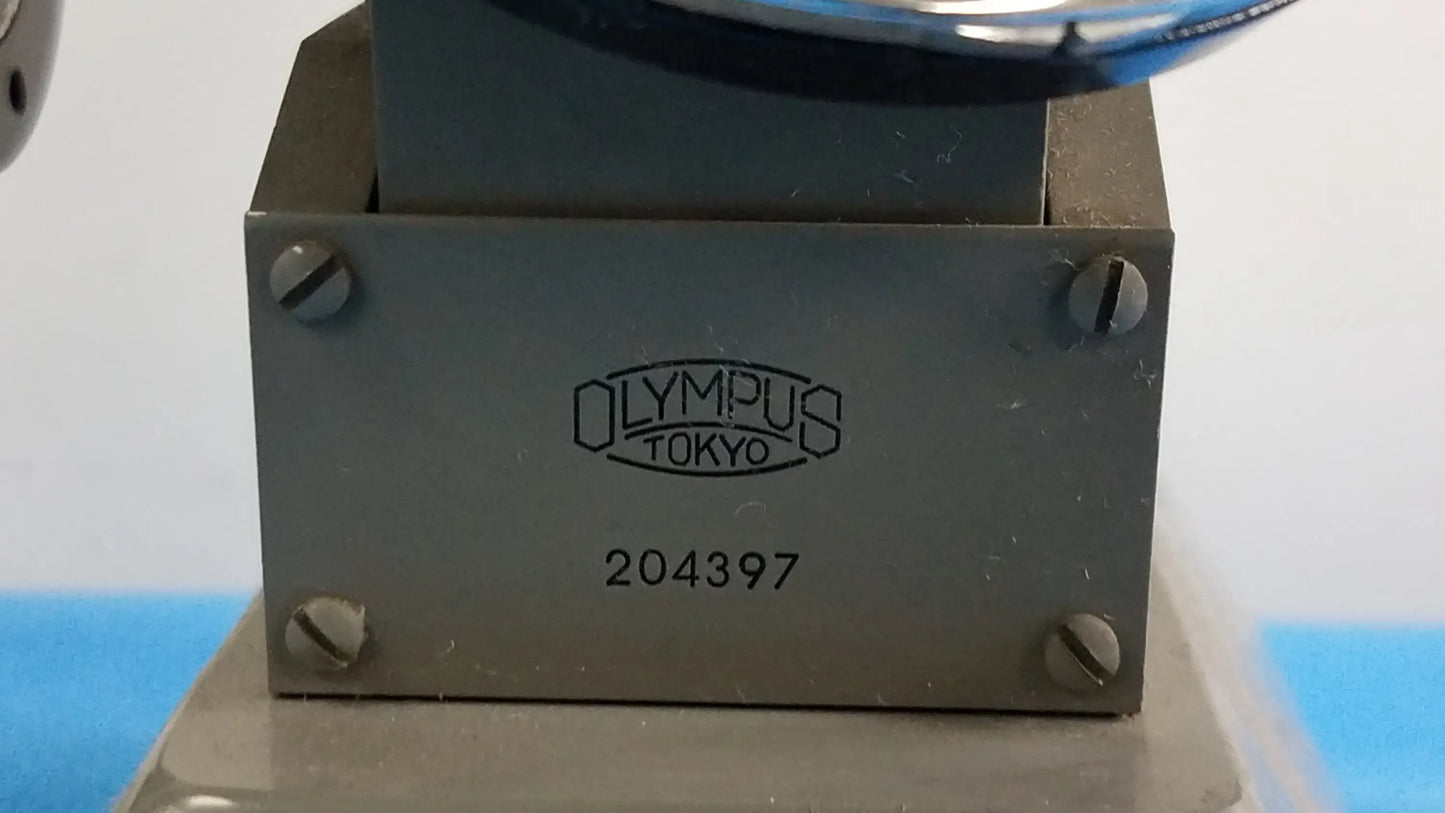Gray metal olympus tokyo camera base with engraved logo and serial number for stereo microscope and inverted binocular microscope