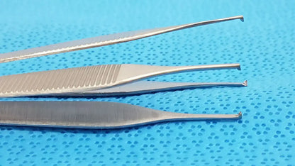 LOT OF 2 T/C Adson Tissue Kocher Forceps 1x2 Teeth 4.75’’ – Tungsten Carbide - Surgical