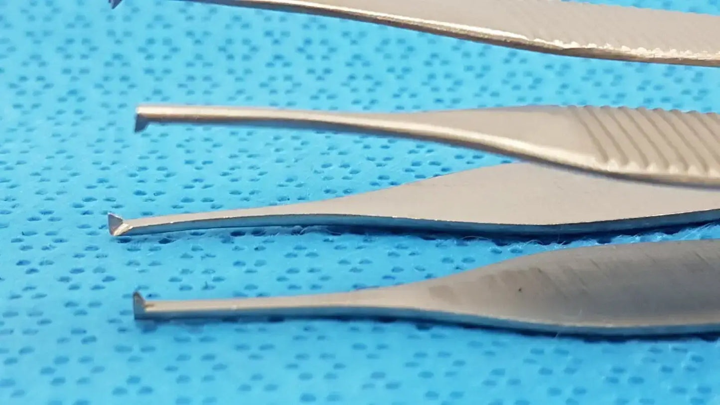 LOT OF 2 T/C Adson Tissue Kocher Forceps 1x2 Teeth 4.75’’ – Tungsten Carbide - Surgical