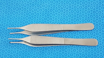 LOT OF 2 T/C Adson Tissue Kocher Forceps 1x2 Teeth 4.75’’ – Tungsten Carbide - Surgical