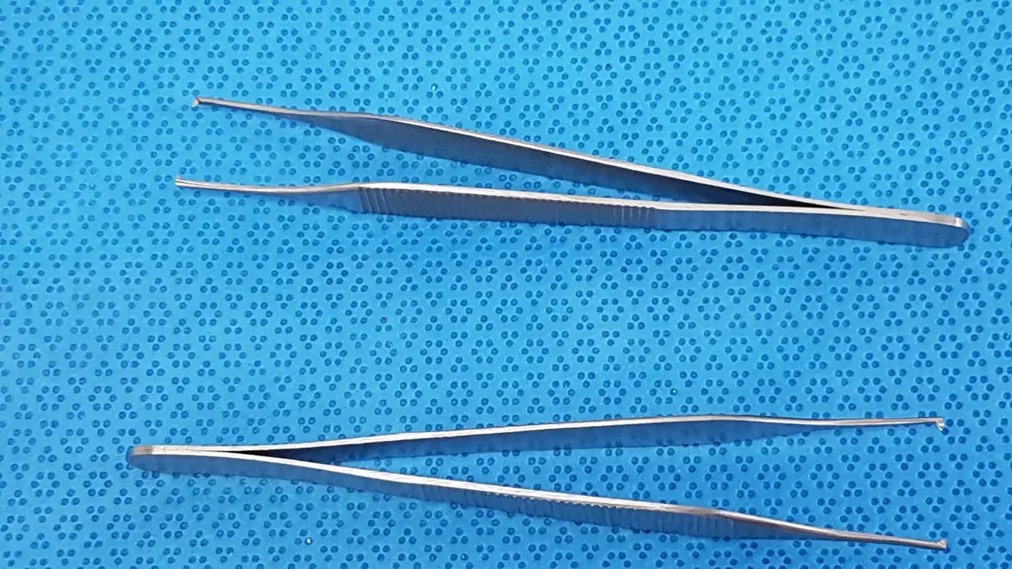 LOT OF 2 T/C Adson Tissue Kocher Forceps 1x2 Teeth 4.75’’ – Tungsten Carbide - Surgical