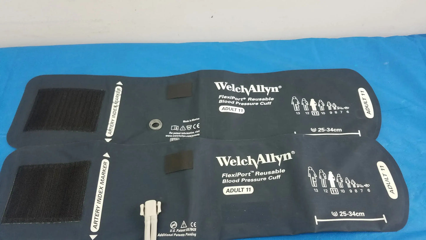 Lot of - 2 Welch Allyn Flexiport Reuseable Blood Pressure Cuff Adult 11 - FlexiPort Reusable