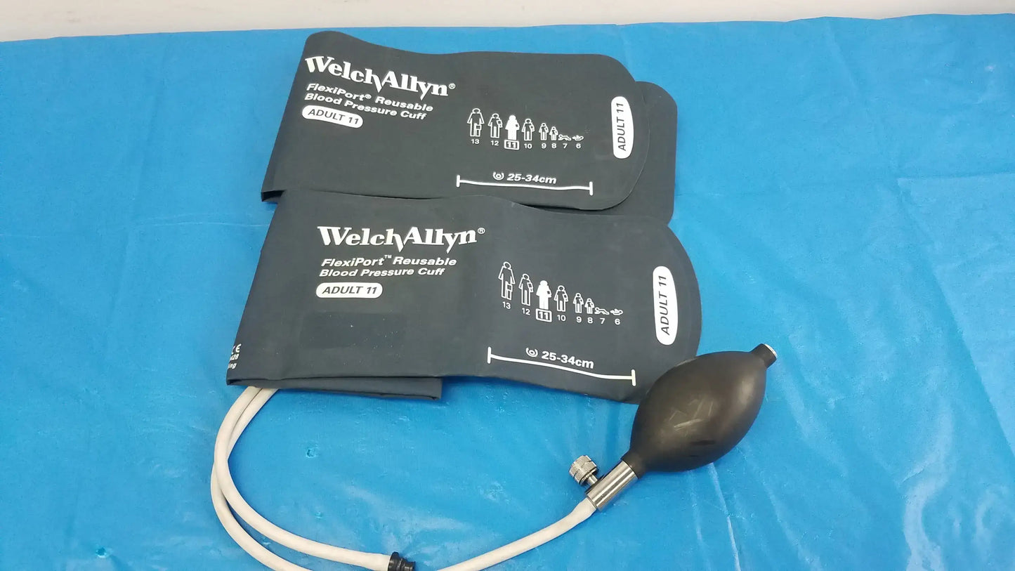 Lot of - 2 Welch Allyn Flexiport Reuseable Blood Pressure Cuff Adult 11 - FlexiPort Reusable