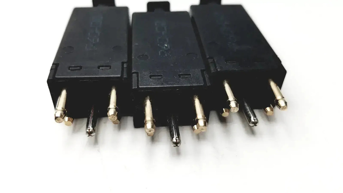 Lot of 3 black plastic 5 pin solid state protector modules with metallic pins for electrical protection use