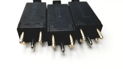 Lot of 3 black plastic 5 pin solid state protector modules with metallic pins for electrical protection use