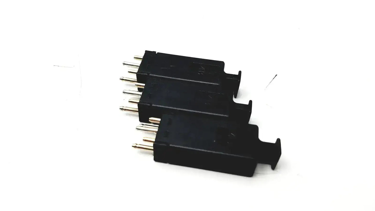 Lot of 3 black plastic 5 pin solid state protector modules with metallic pins for electrical protection