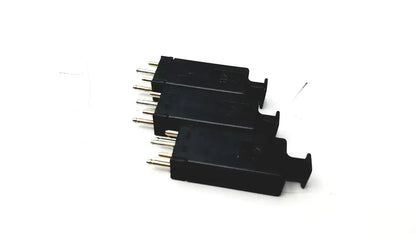 Lot of 3 black plastic 5 pin solid state protector modules with metallic pins for electrical protection