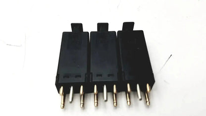 Lot of 3 black plastic 5 pin solid state protector modules with gold metal pins for reliable state protection