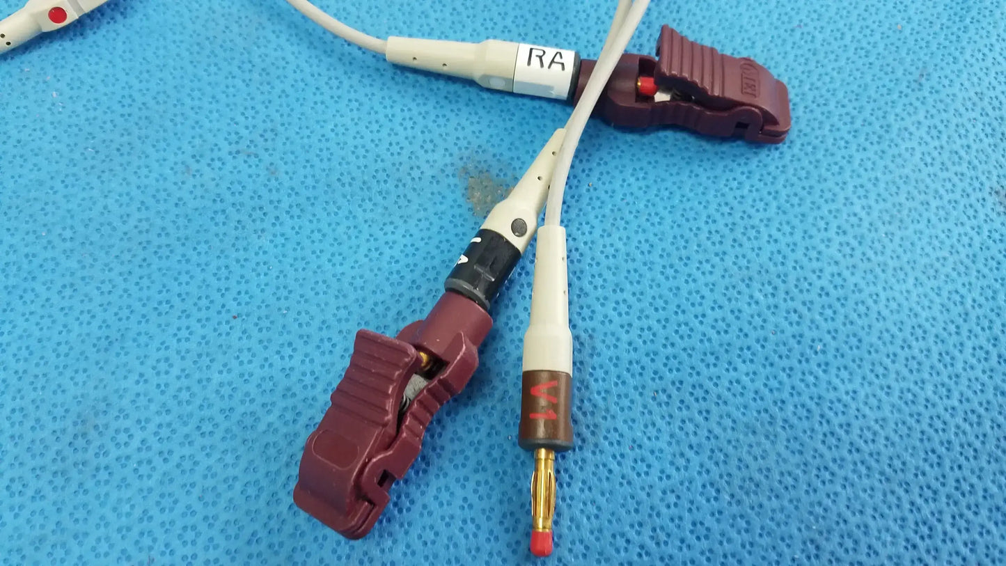 Lot of - 3 Electrocardiogram Patient Cables - ECG Cable
