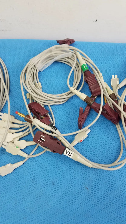 Lot of - 3 Electrocardiogram Patient Cables - ECG Cable