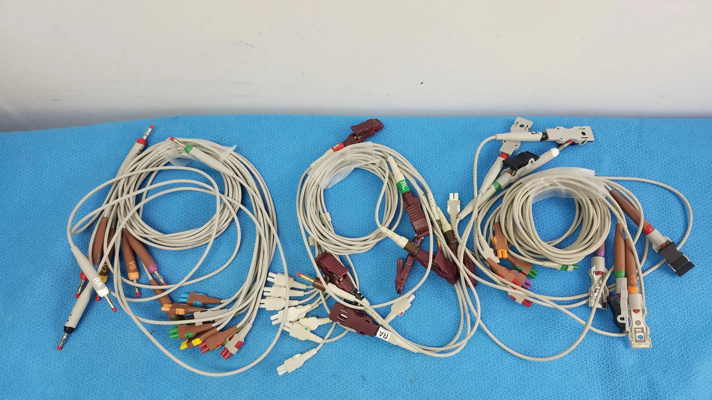 Lot of - 3 Electrocardiogram Patient Cables - ECG Cable