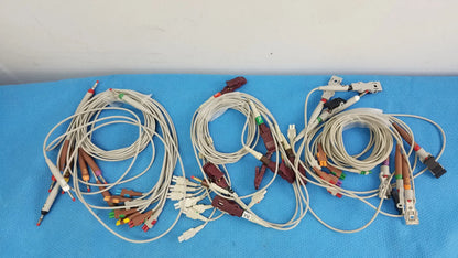 Lot of - 3 Electrocardiogram Patient Cables - ECG Cable
