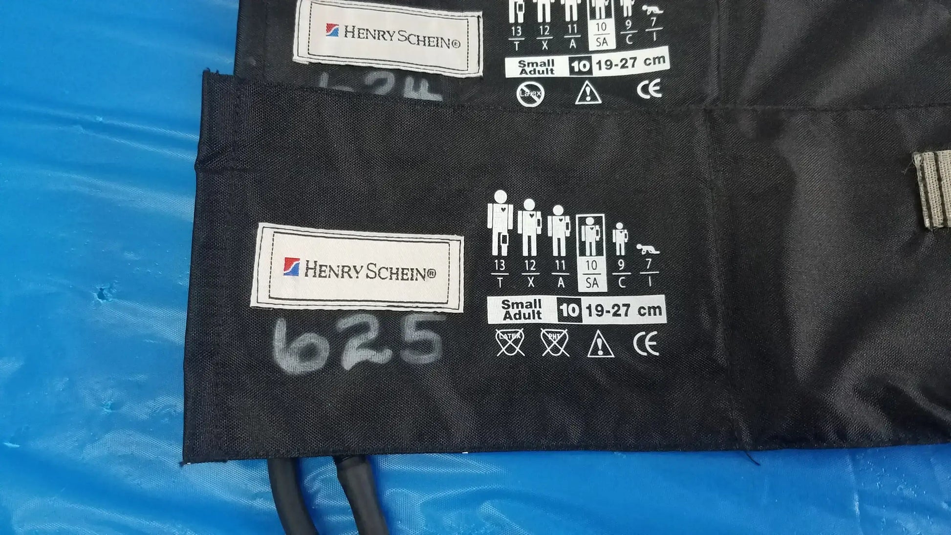 Lot of - 3 Henry Schein Adult Blood Pressure Cuffs Small 10 - Cuff