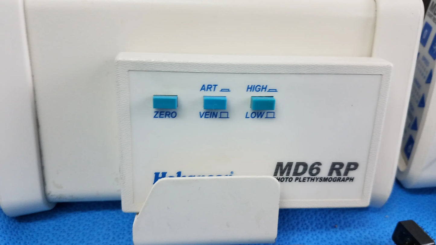 White plastic control panel with blue labeled switches for hokanson md6vr chart recorder medical equipment lot of 3