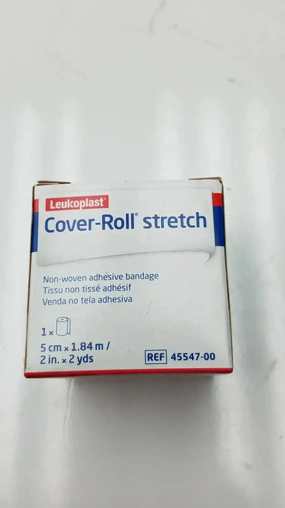 Lot of 3 leukoplast cover-roll stretch adhesive bandages 2 inch by 2 yards in white red and blue box for medical use