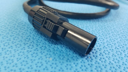 Black mc4 solar connector extension cable with ribbed textured grip and metallic finish for reuse medical equipment