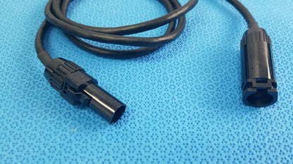 Lot of 3 black coiled mc4 solar connector extension cables with robust ribbed plastic connectors for photovoltaic use