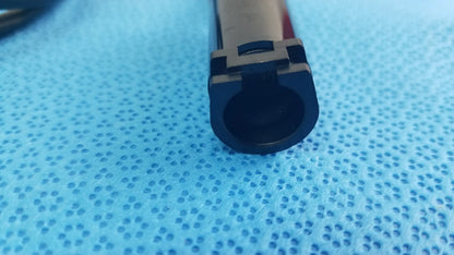 Black plastic mc4 solar connector with rectangular housing and metallic interior for photovoltaic cable extension use