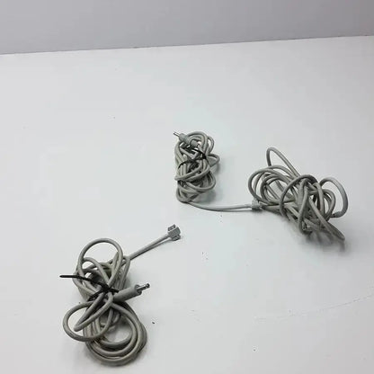 Lot of 3 gray coiled philips nibp air hose m1599b 7d adult power cords with plastic connectors for medical use