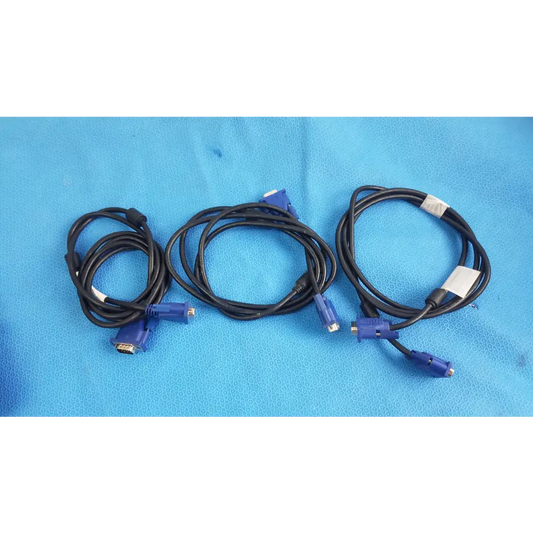 Lot of 3 - VGA Monitor Cables 15-Pin Male to Video Display - Cable