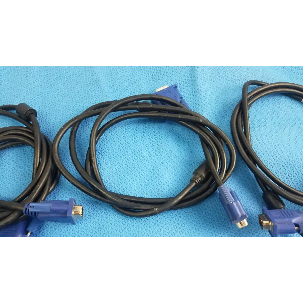 Lot of 3 - VGA Monitor Cables 15-Pin Male to Video Display - Cable