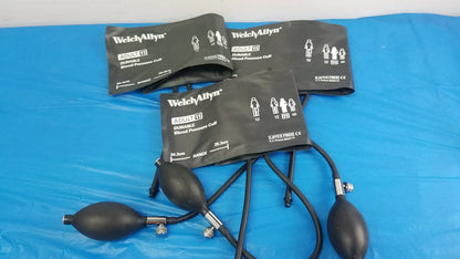 Lot of - 3 Welch Allyn Flexiport Reusable Blood Pressure Cuffs Adult 11 - FlexiPort Cuff