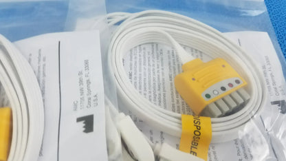 Lot of - 5 AMC 5-Lead Disposable ECG Cable GE Multi-Link to Pinch Shielded 50