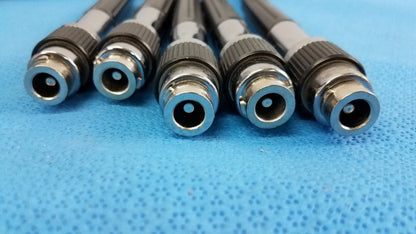 Lot of 5 coiled cord and handle assembly for wall transformer with metallic bnc connectors for reuse medical equipment