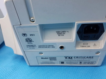 Lot of - 6 CSI Criticare 506N3 Series SPo2 Patient Monitor